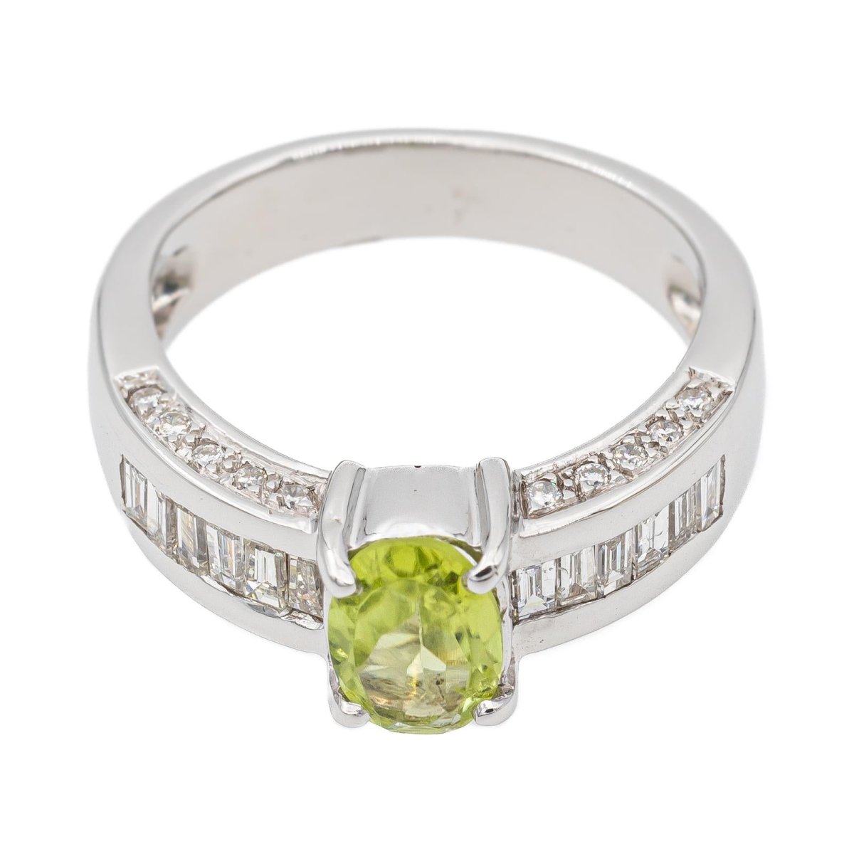 Bague Or blanc Péridot - Castafiore