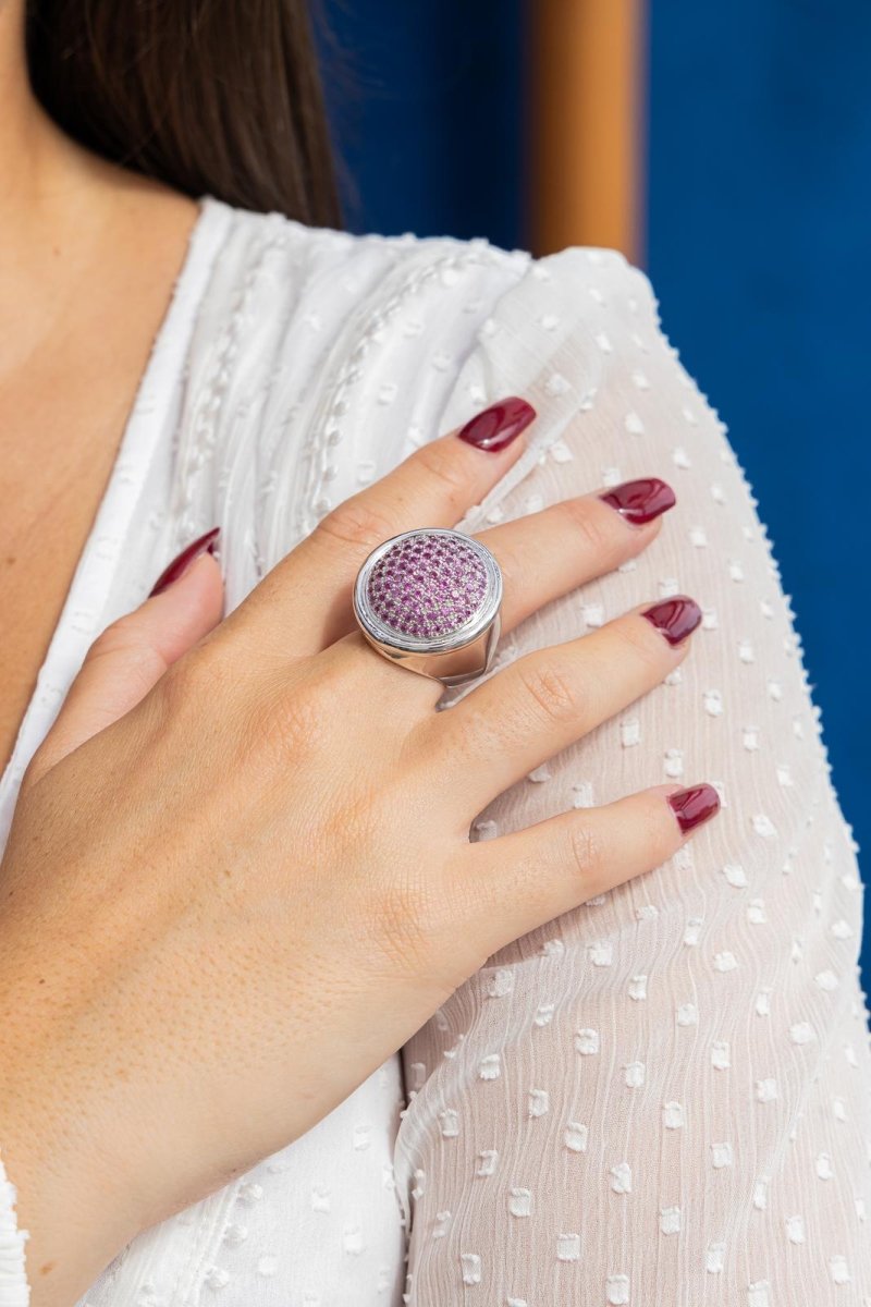 Bague Or blanc Saphir - Castafiore