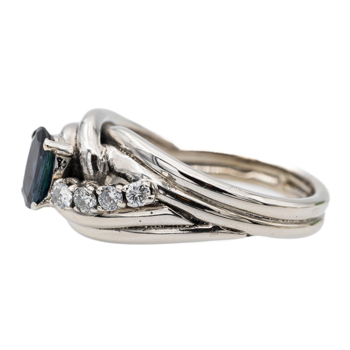 Bague Or blanc Saphir - Castafiore