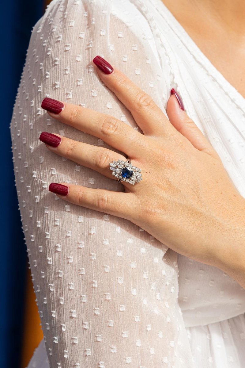 Bague Or blanc Saphir - Castafiore