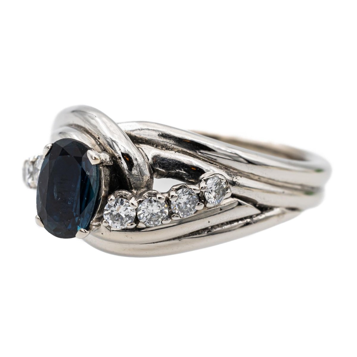 Bague Or blanc Saphir - Castafiore