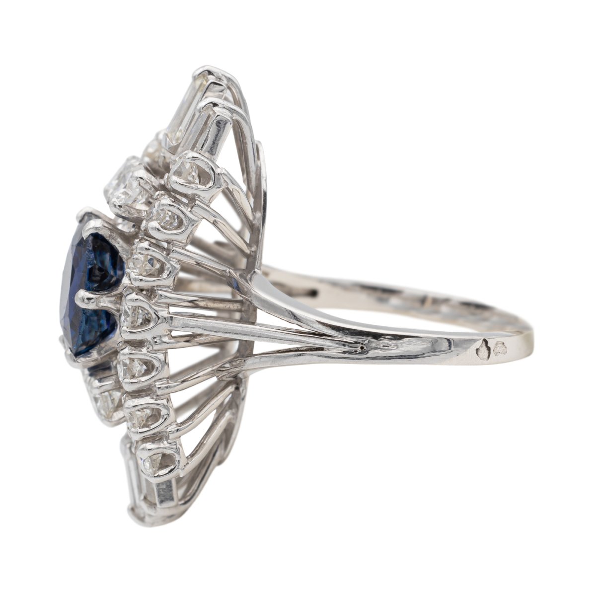 Bague Or blanc Saphir - Castafiore