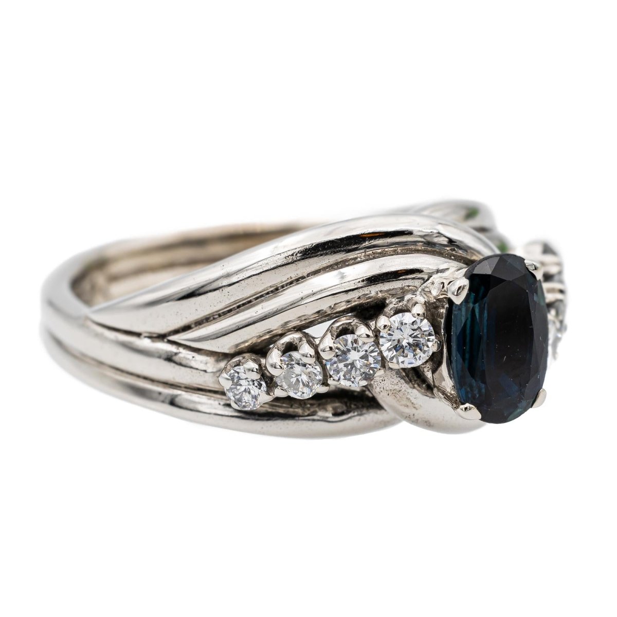 Bague Or blanc Saphir - Castafiore