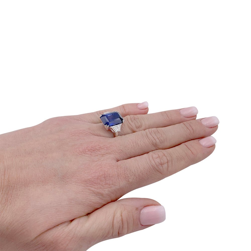 Bague or blanc, saphir et diamants - Castafiore