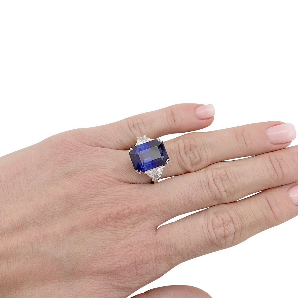 Bague or blanc, saphir et diamants - Castafiore