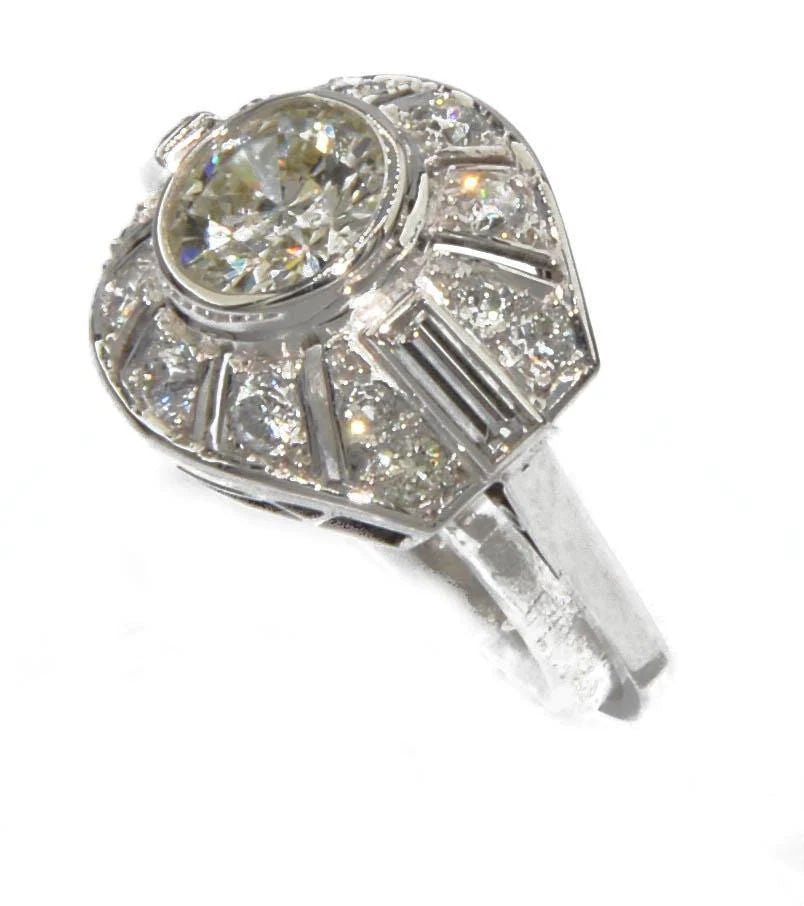 Bague or gris 18k ornée d'un diamant - Castafiore