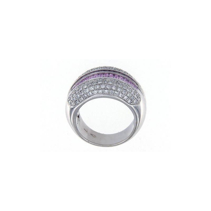 Bague or gris diamants saphirs - Castafiore