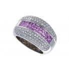 Bague or gris diamants saphirs - Castafiore