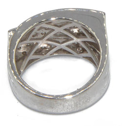 Bague or gris et diamant asymetrique - Castafiore