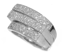 Bague or gris et diamant asymetrique - Castafiore