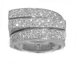 Bague or gris et diamant asymetrique - Castafiore