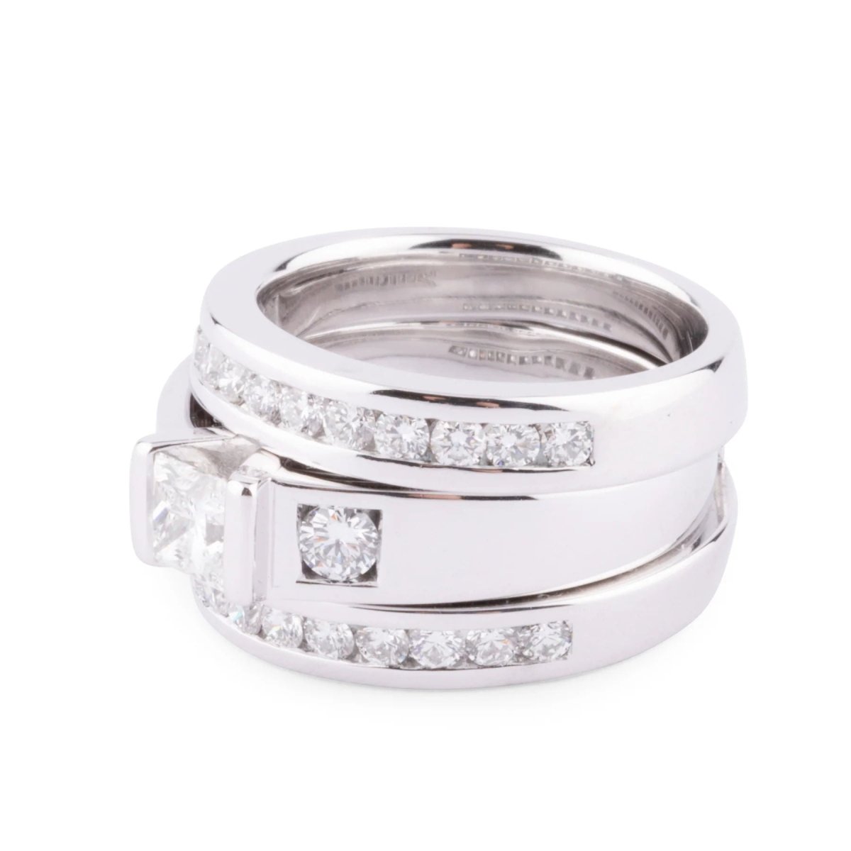 Bague or gris et diamant princesse - Castafiore