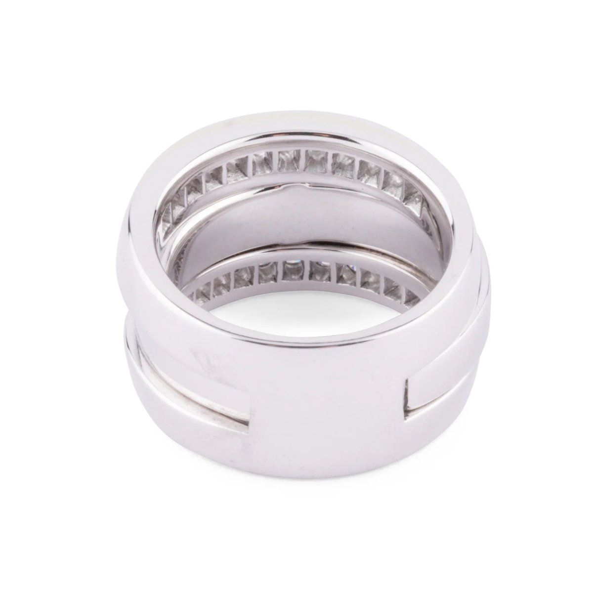 Bague or gris et diamant princesse - Castafiore