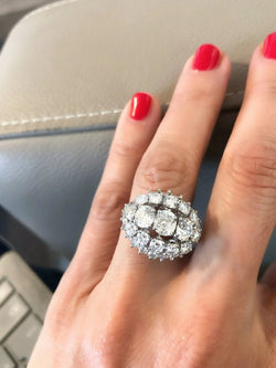 Bague or gris et diamants des années 1960 - Castafiore