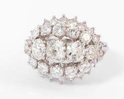 Bague or gris et diamants des années 1960 - Castafiore