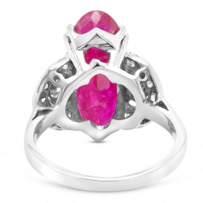 Bague or gris rubis diamants - Castafiore