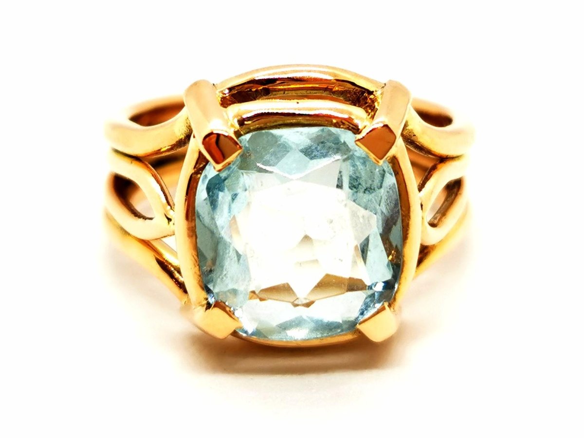 Bague Or jaune Aigue marine - Castafiore