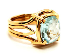 Bague Or jaune Aigue marine - Castafiore