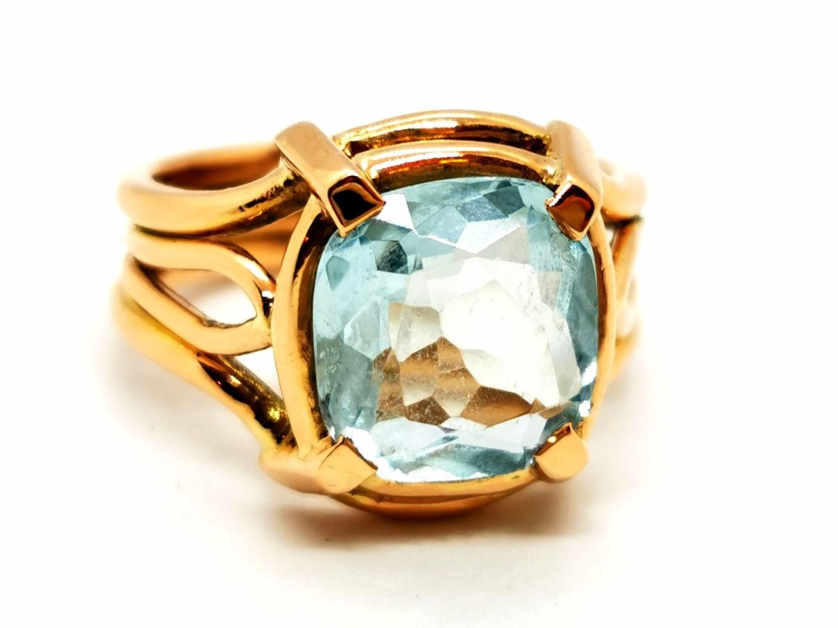 Bague Or jaune Aigue marine - Castafiore