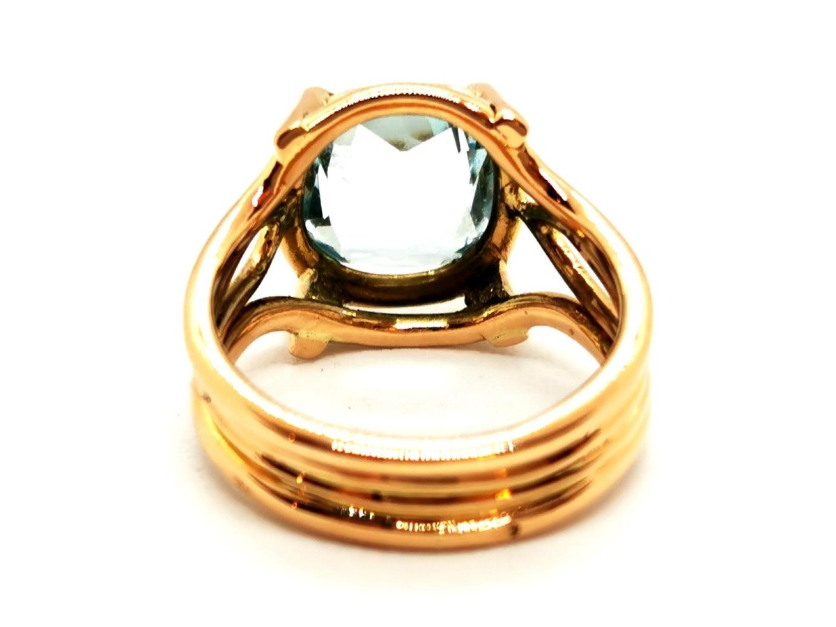 Bague Or jaune Aigue marine - Castafiore
