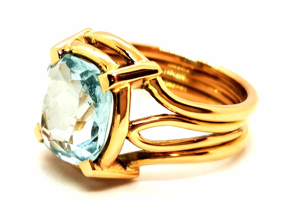 Bague Or jaune Aigue marine - Castafiore