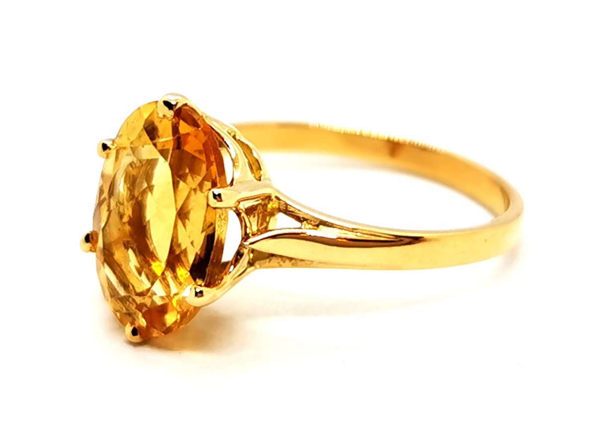 Bague Or jaune Citrine - Castafiore