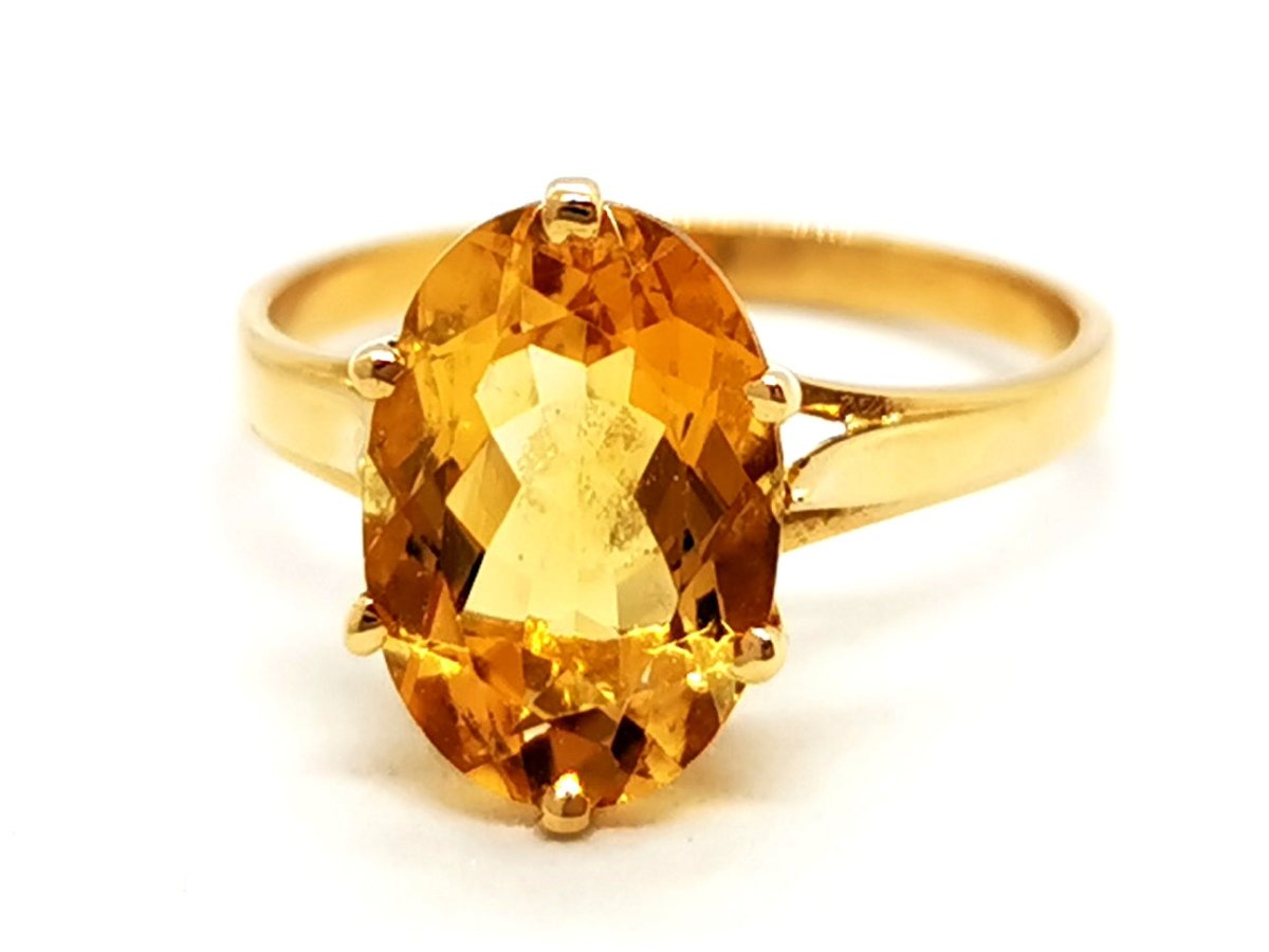 Bague Or jaune Citrine - Castafiore