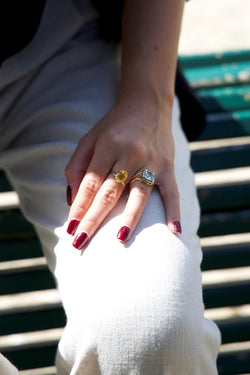 Bague Or jaune Citrine - Castafiore