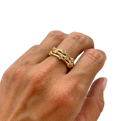 Bague or jaune diamants - Castafiore