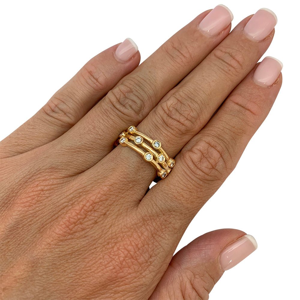 Bague or jaune diamants - Castafiore