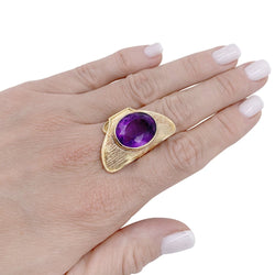 Bague or jaune et améthyste - Castafiore