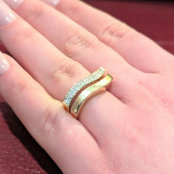 Bague or jaune et diamants - Castafiore