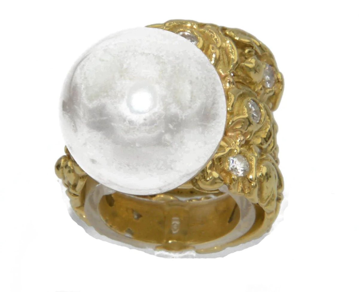 Bague or jaune et Perle - Castafiore