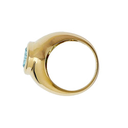 Bague or jaune et topaze bleue - Castafiore