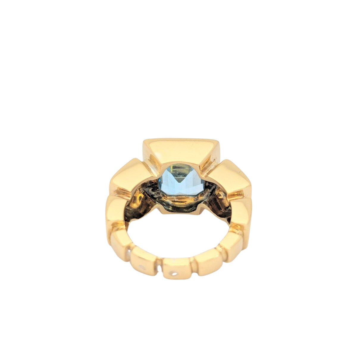 Ring yellow gold and topaz Didier Gu rin