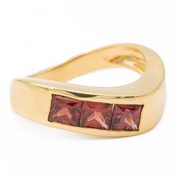 Bague Or jaune Grenat - Castafiore