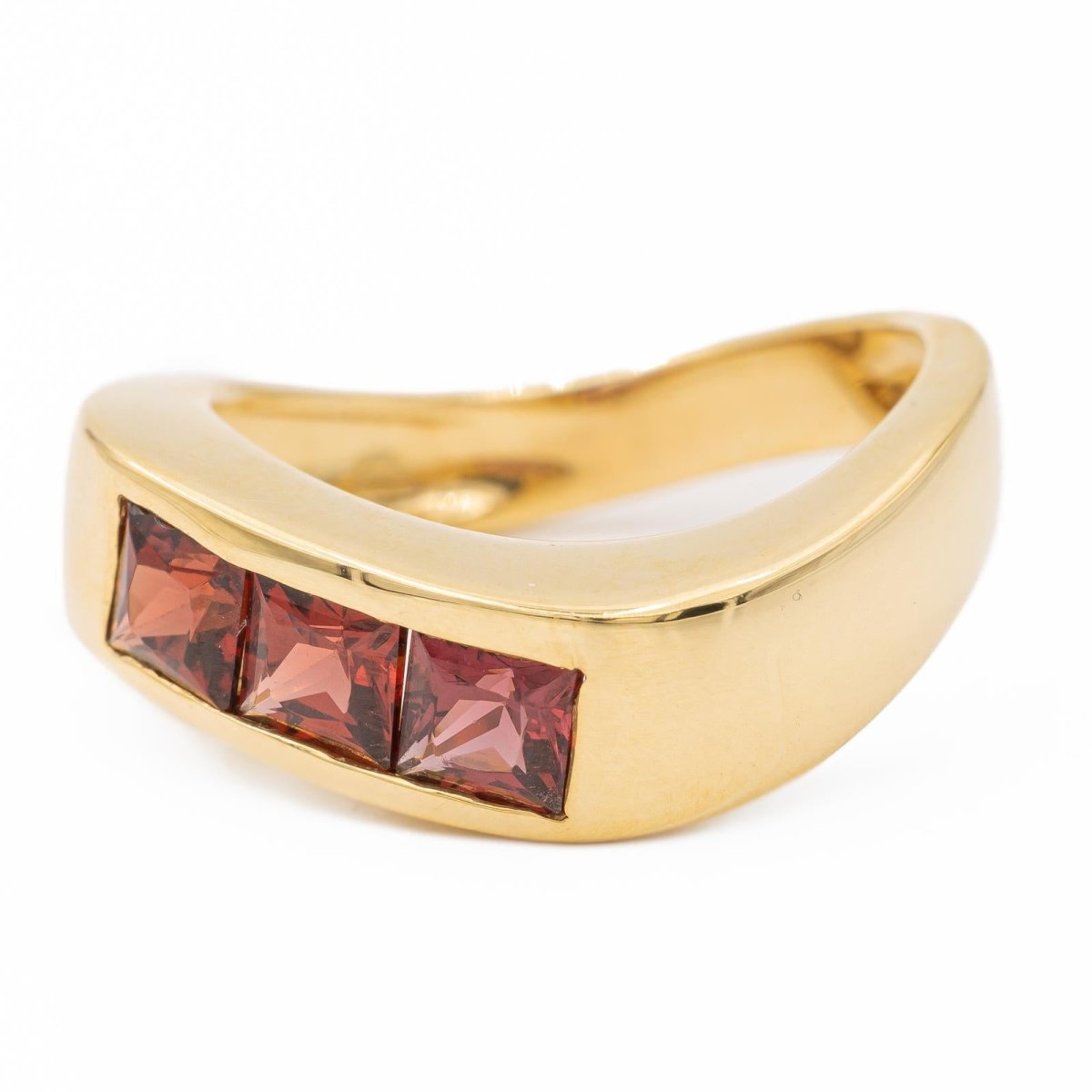 Bague Or jaune Grenat - Castafiore