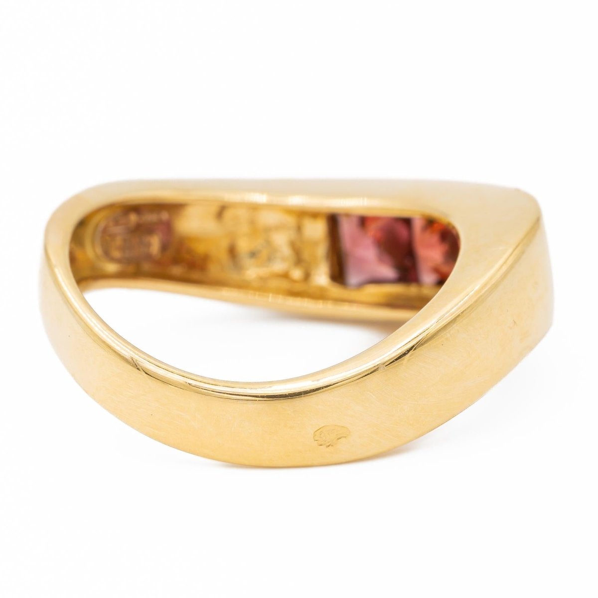 Bague Or jaune Grenat - Castafiore