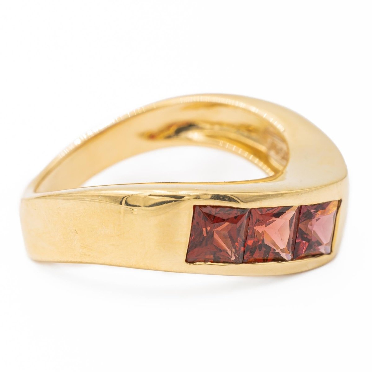 Bague Or jaune Grenat - Castafiore