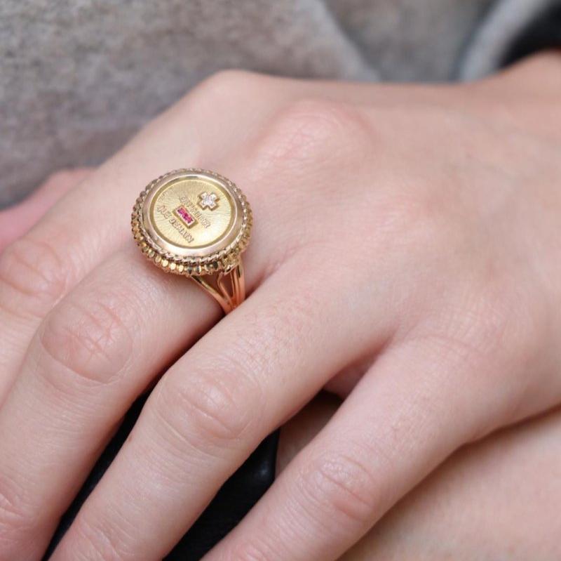 Bague Or jaune Rubis - Castafiore