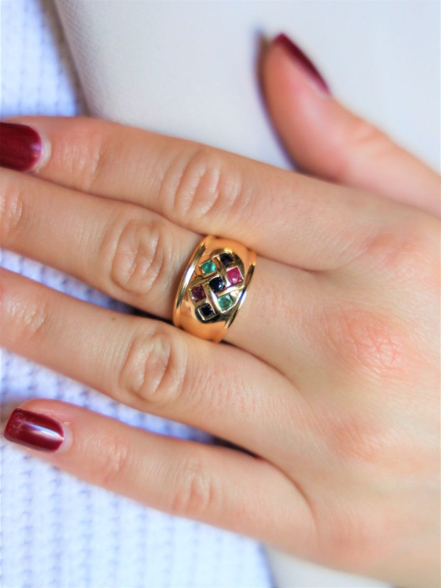 Bague Or jaune Saphir - Castafiore