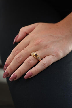 Bague Or jaune Saphir - Castafiore