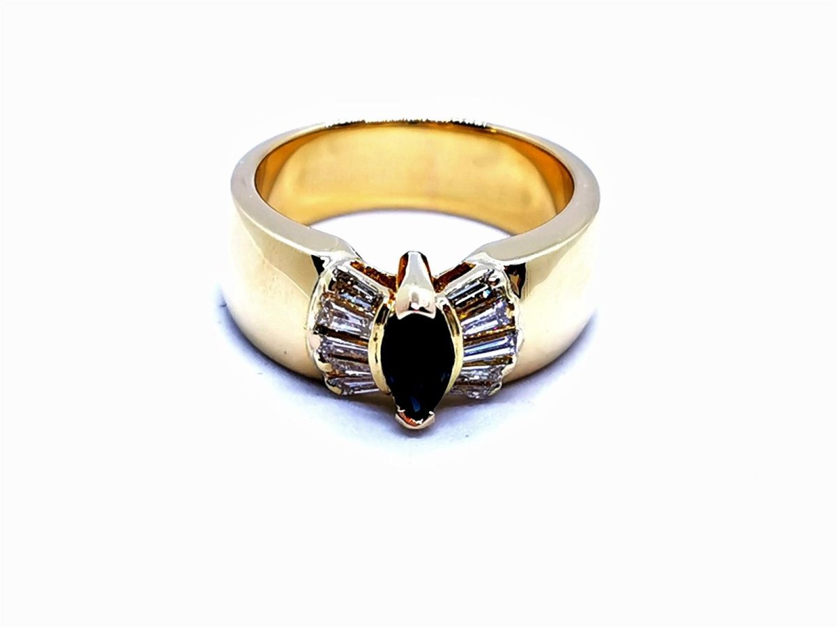 Bague Or jaune Saphir - Castafiore