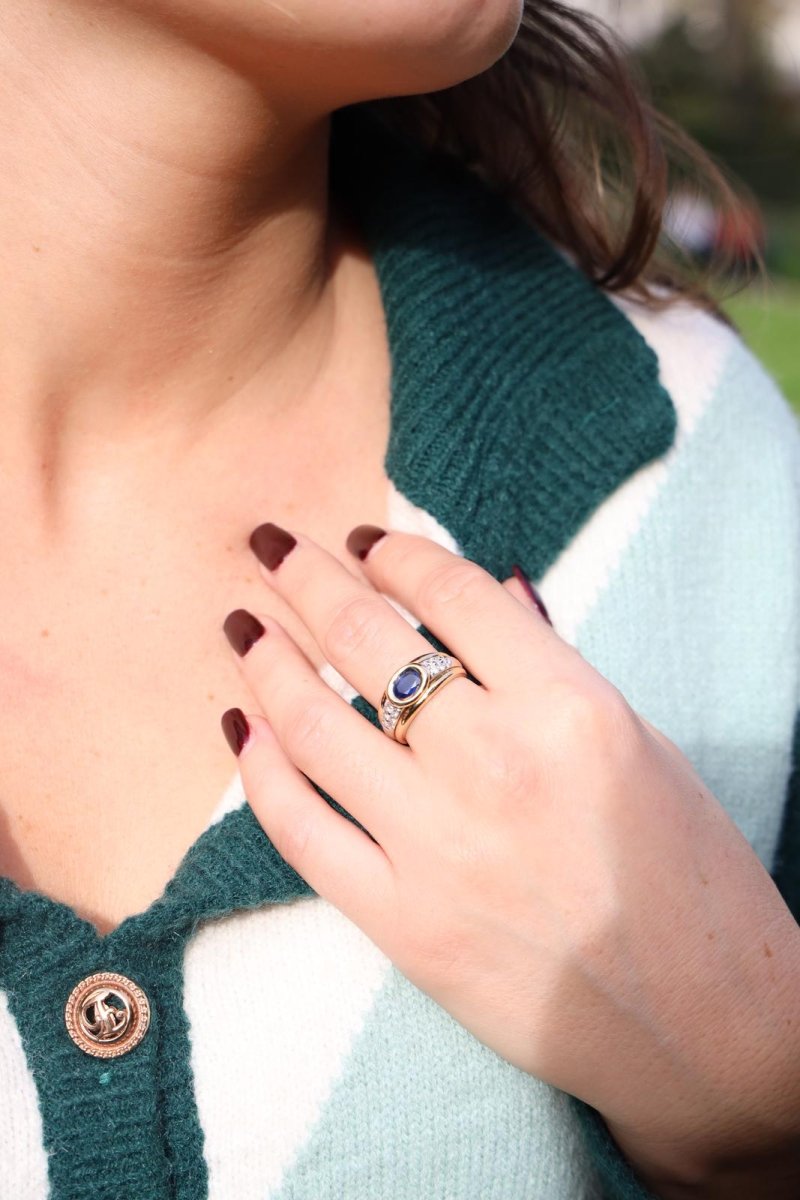 Bague Or jaune Saphir - Castafiore