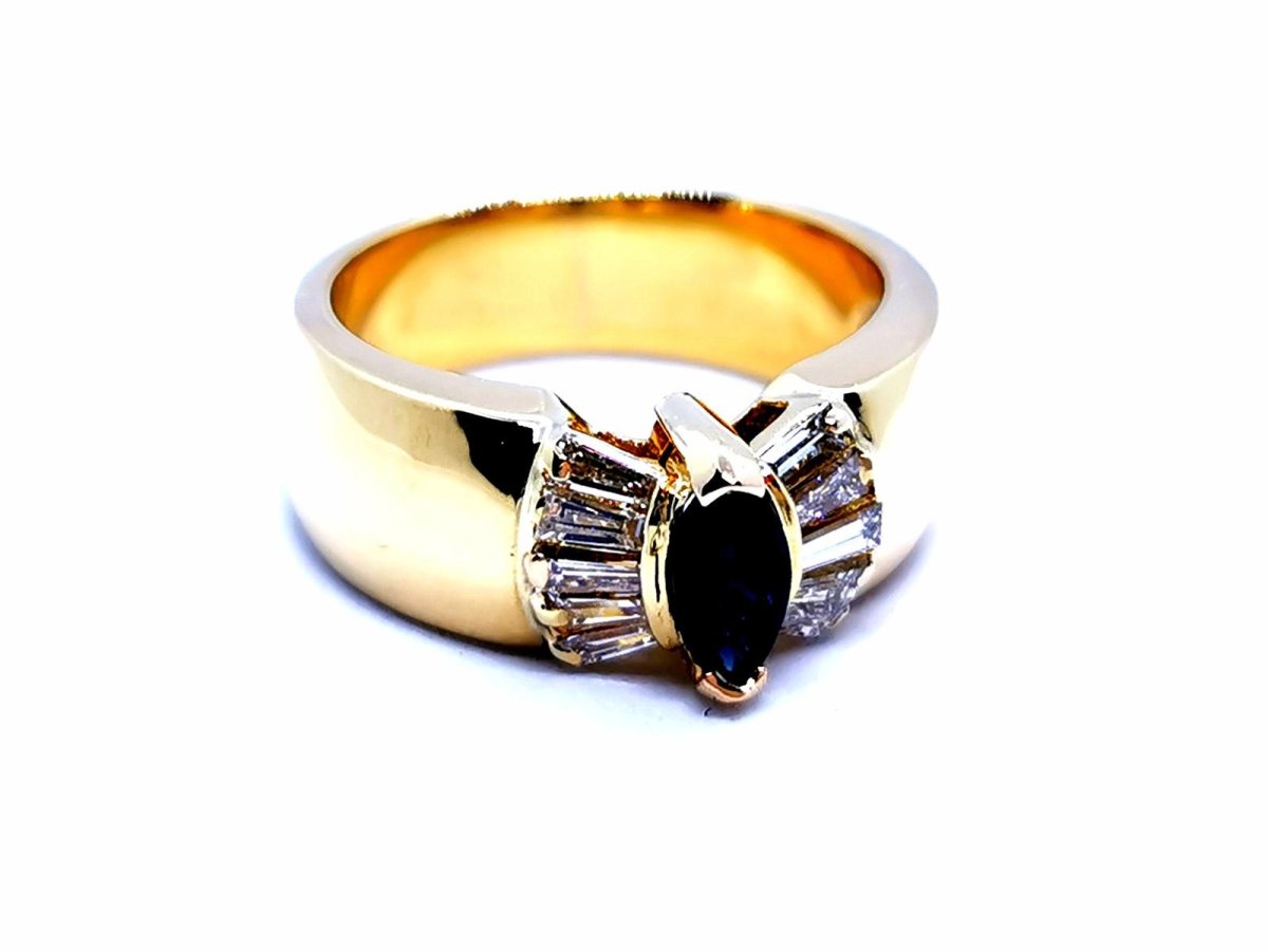 Bague Or jaune Saphir - Castafiore