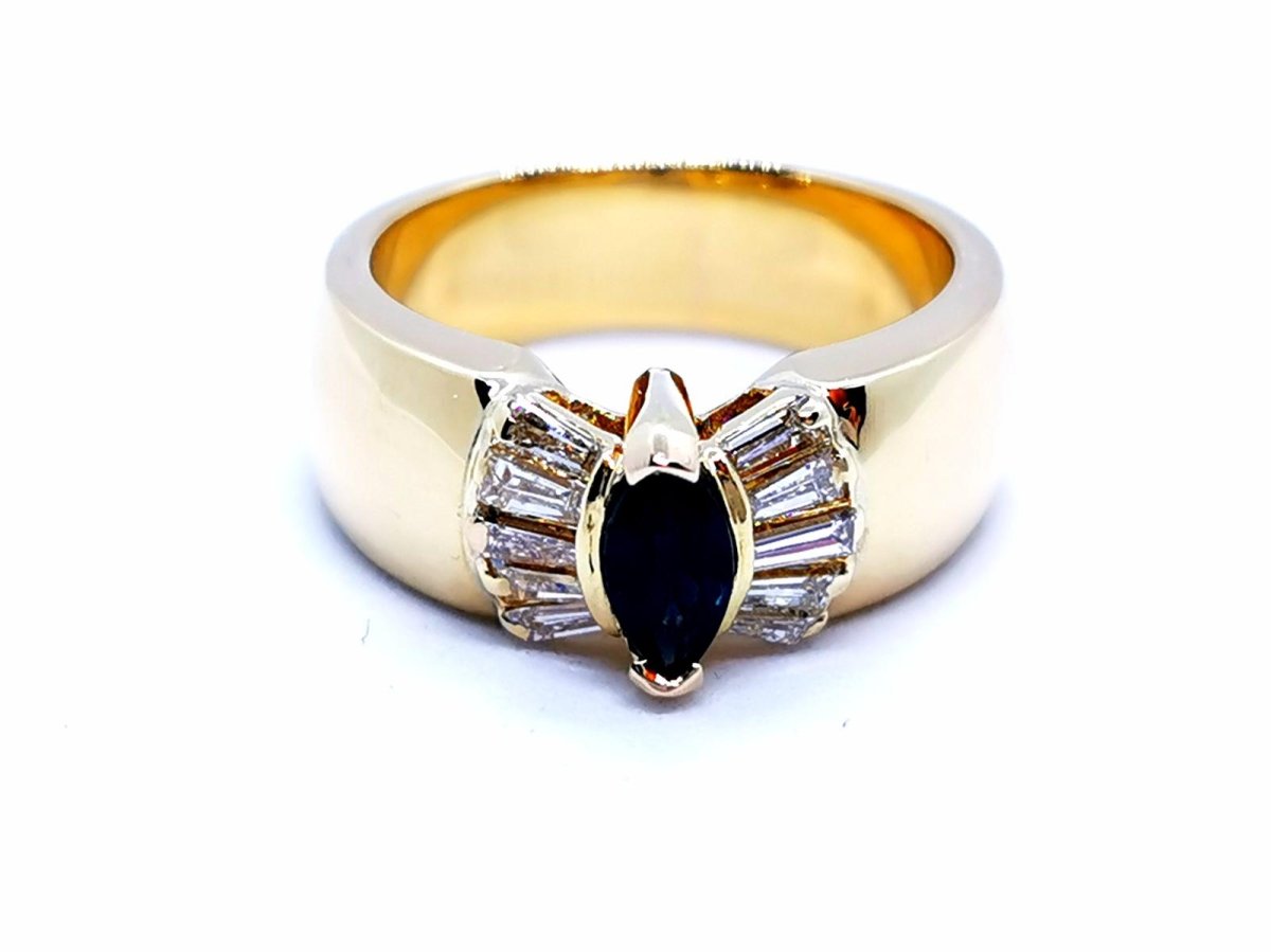 Bague Or jaune Saphir - Castafiore