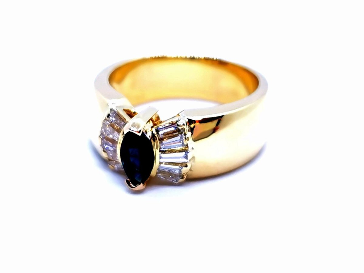 Bague Or jaune Saphir - Castafiore