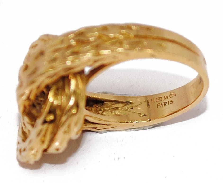 Bague or jaune signé Hermès collection Vendôme - Castafiore