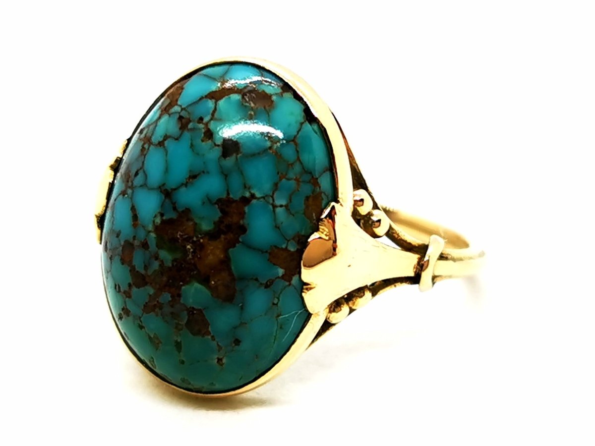 Bague Or jaune Turquoise - Castafiore