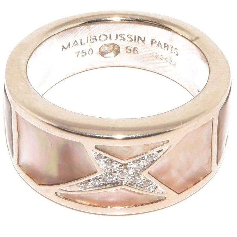 Bague or nacre et diamants signée de la Maison Mauboussin - Castafiore